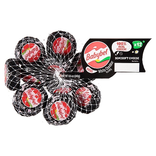 Babybel Mini White Cheddar Variety Semisoft Cheese, 12 count, 8.5 oz
No Artificial Growth Hormones*
*No significant difference has been shown between milk derived from rBST-treated and non-rBST treated cows.
