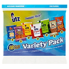 Utz Fun Flavors Variety Pack Snacks, 18 count, 18 oz