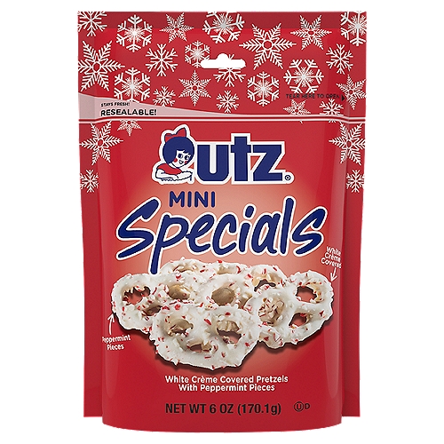 6 oz Utz White Chocolate Peppermint Mini Specials Pretzels