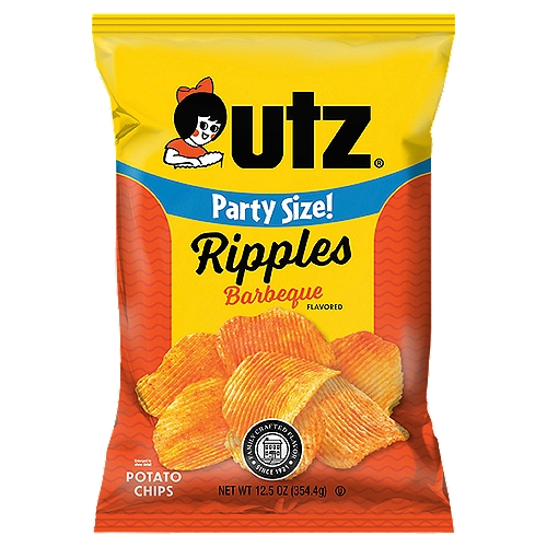 Utz Ripples Barbeque Flavored Potato Chips Party Size, 12.5 oz