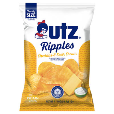 7.75 oz Utz Ripples Cheddar & Sour Cream Potato Chips, 7.75 Ounce