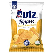 Utz Ripples Cheddar & Sour Cream, Potato Chips, 7.75 Ounce