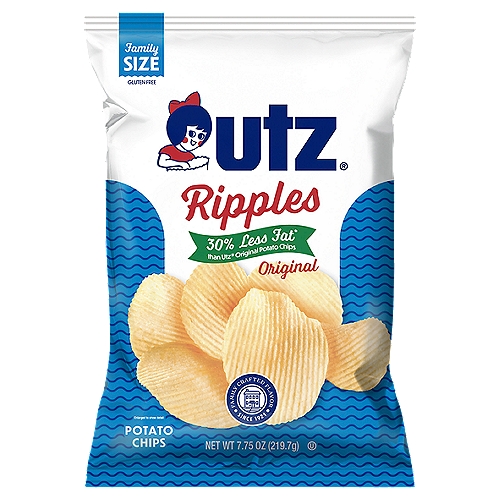 7.75 oz Utz Ripples Originals Reduced Fat Potato Chips