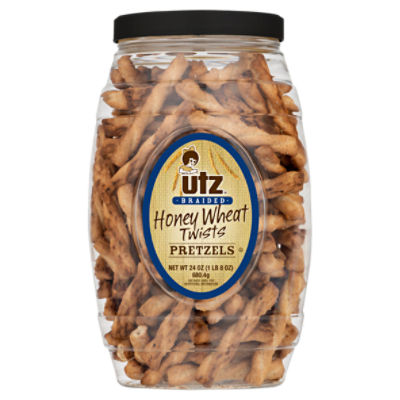 Utz Braided Honey Wheat Twists Pretzels, 24 oz
