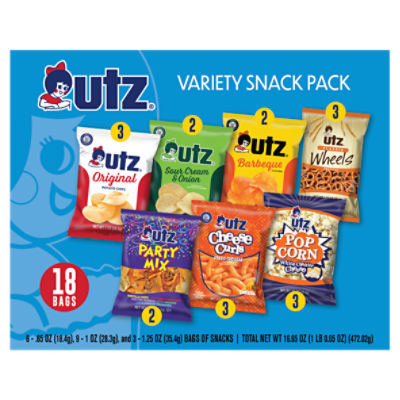 Utz Variety Snack Pack, 18 count, 16.65 oz