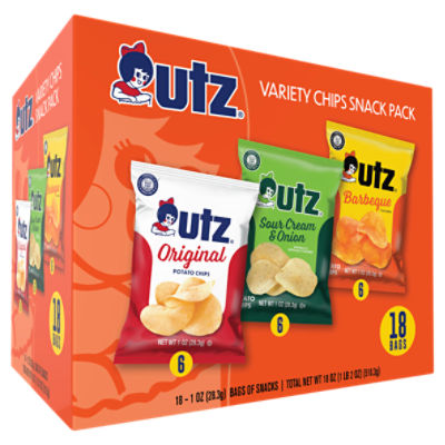 Utz Variety Chips Snack Pack, 1 oz, 18 count