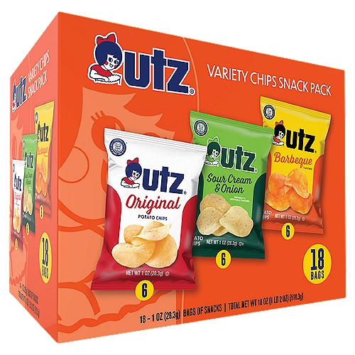 Utz Variety Chips Snack Pack, 1 oz, 18 count