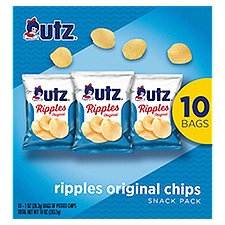 Utz Ripples Original Chips Snack Pack, 1 oz, 10 count, 10 Ounce