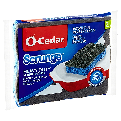 EACH 6 Ct O Cedar Scrunge Scrubber Sponge Heavy Duty No Scratch 