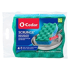 O Cedar Scrunge Multi-Use No Scratch, Scrubber Sponge, 2 Each