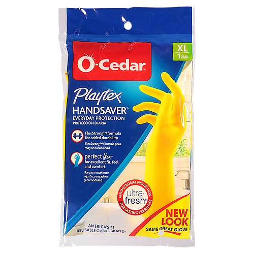 O-Cedar Playtex Handsaver Everyday Protection Gloves, XL, 1 pair