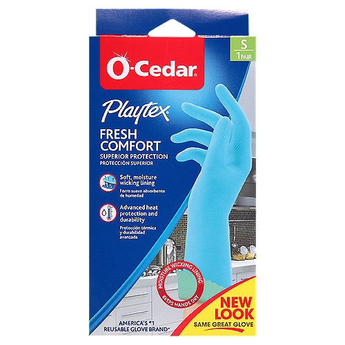 O-Cedar Playtex Fresh Comfort Superior Protection Gloves, S, 1 pair