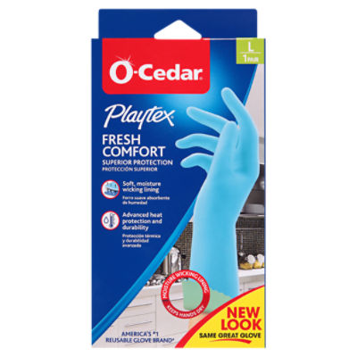 O-Cedar Playtex Fresh Comfort Superior Protection Gloves, L, 1 pair