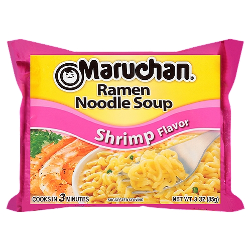 Maruchan Shrimp Flavor Ramen Noodle Soup, 3 oz
Ramen Noodles Are Versatile
Ramen Noodles can be used easily as a main course or as an enhancing side dish