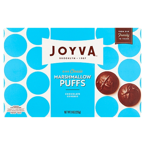 Joyva Chocolate Covered Classic Marshmallow Puffs, 9 oz