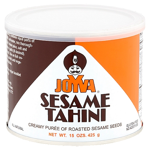 Joyva Sesame Tahini, 15 oz
Tahini is an all natural creamy purée of sesame seeds that has a light nut-like flavor. Because it contains no emulsifiers or thickeners it may separate.