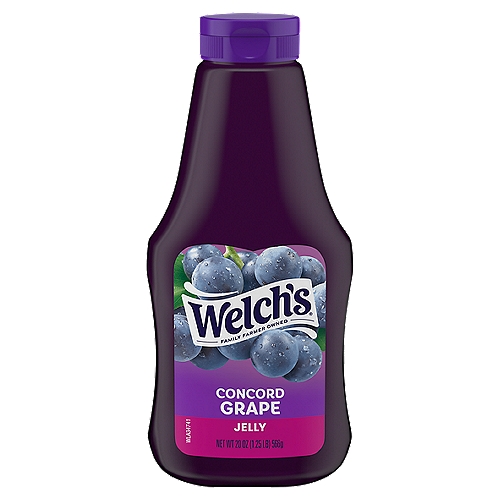 There's a reason Welch's is America's favorite grape jelly: It's the unmistakably bold, sweet, straight-off-the-vine flavor of Concord grapes. Every bottle and jar of Welch's Concord Grape Jelly contains the deliciously unmistakable fruit taste you've enjoyed for years. We make our jelly in the U.S.A. with Concord grapes, and 100% of our profits go to the family farmers who own Welch's. Visit our website to learn how we are Growing Tomorrow Together and investing in a better future.