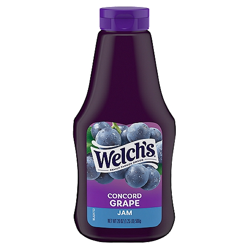 There's a reason Welch's is America's favorite grape jam: It's the unmistakably bold, sweet, straight-off-the-vine flavor of Concord grapes. Every bottle and jar of Welch's Concord Grape Jam contains the deliciously unmistakable fruit taste you've enjoyed for years. We make our Jam in the U.S.A. with Concord grapes, and 100% of our profits go to the family farmers who own Welch's. Visit our website to learn how we are Growing Tomorrow Together and investing in a better future. This is a single 20oz squeeze bottle of grape jam.