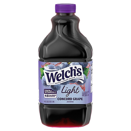 Welch's Light Concord Grape Juice Beverage, 64 fl oz
Light: 45 calories, 10g sugar per 8oz
100% Grape Juice: 140 calories, 36g sugar per 8oz