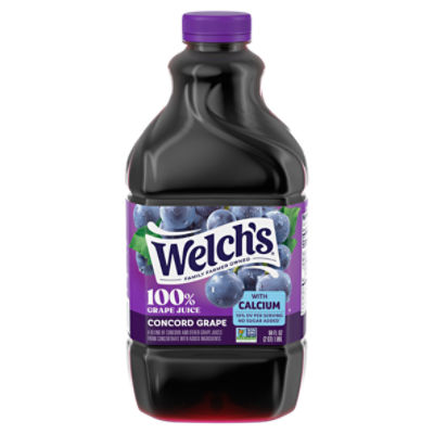 Welch's 100% Grape Juice with Calcium, Concord Grape, 64 fl oz Bottle, 64 Fluid ounce