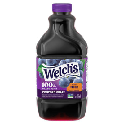 Welch's 100% Grape Juice with Fiber, Concord Grape, 64 fl oz Bottle