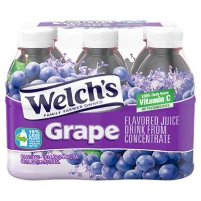 Welch's Grape Drink, 10 fl oz On-the-Go Bottle (Pack of 6)