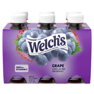 Welch's Grape Juice Drink, 10 fl oz OntheGo Bottle (Pack of 6) ShopRite