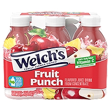 Welch's Fruit Punch Drink, 10 Fl Oz On-the-Go Bottle (Pack of 6)