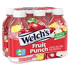Welch's Fruit Punch Drink, 10 Fl Oz On-the-Go Bottle (Pack of 6)