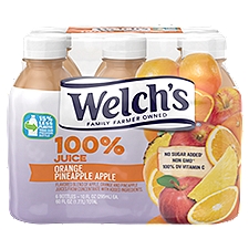 Welch's 100% Orange Pineapple Apple Juice, 10 fl oz On-the-Go Bottle (Pack of 6), 60 Fluid ounce
