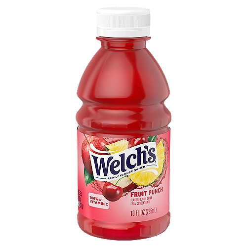 Welch's Fruit Punch Juice Drink, 10 fl oz On-the-Go Bottle