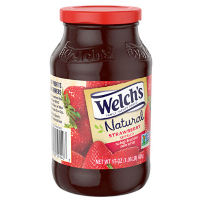 Welch's Natural Strawberry Spread, 17 oz Jar