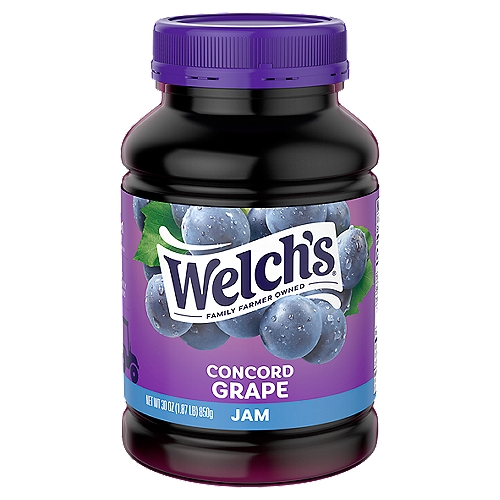 There's a reason Welch's is America's favorite grape jam: It's the unmistakably bold, sweet, straight-off-the-vine flavor of Concord grapes. Every bottle and jar of Welch's Concord Grape Jelly contains the deliciously unmistakable fruit taste you've enjoyed for years. We make our jelly in the U.S.A. with Concord grapes, and 100% of our profits go to the family farmers who own Welch's. Visit our website to learn how we are Growing Tomorrow Together and investing in a better future.