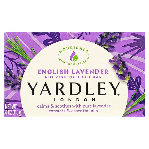 YARDLEY LAVENDER SOAP, 4.25 oz
Exhale your busy schedule and surround yourself with the elegant simplicity of Yardley's Moisturizing English Lavender Bath Bar. Indulge in the peaceful moment you deserve as pure Lavender essential oils work to melt away stress.