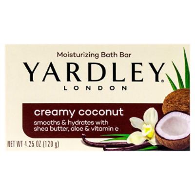 Yardley London Creamy Coconut Moisturizing Bath Bar, 4.25 oz, 4 Ounce