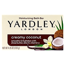 Yardley London Creamy Coconut Moisturizing, Bath Bar, 4 Ounce