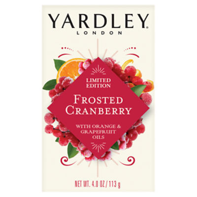 Yardley London Frosted Cranberry Moisturizing Bath Bars Limited Edition, 4.0 oz