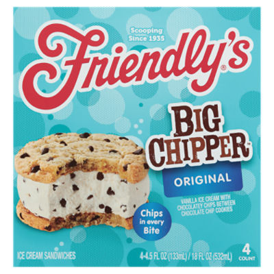 Friendly's Big Chipper Original Ice Cream Sandwiches 4 - 4.5 fl oz Packs