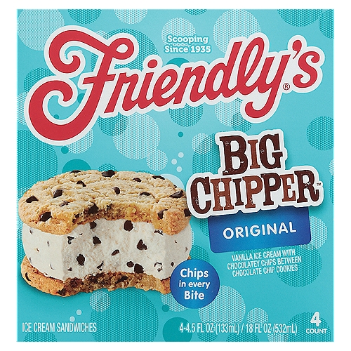 Friendly's Big Chipper Original Ice Cream Sandwiches 4 - 4.5 fl oz Packs