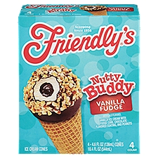 Friendly's Nutty Buddy SuperScoops Vanilla Fudge Ice Cream, 4.6 fl oz, 4 count