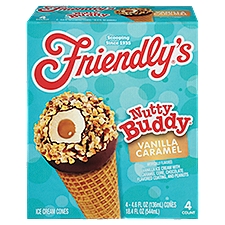 Friendly's Nutty Buddy SuperScoops Vanilla Caramel Ice Cream, 4.6 fl oz, 4 count