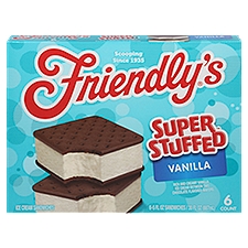 Friendly's Super Stuffed Vanilla Ice Cream Sandwiches, 5 fl oz, 6 count