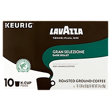 Lavazza Gran Selezione Dark Roasted Ground Coffee K-Cup Pods, 0.34 oz, 10 count