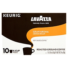 Lavazza Gran Aroma Medium Roasted Ground Coffee K-Cup Pods, 0.34 oz, 10 count