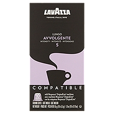 Lavazza Coffee Capsules Lungo Avvolgente Nespresso Ground, 0.19 Ounce