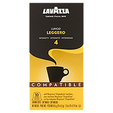 Lavazza Lungo Leggero Nespresso Compatible Ground Coffee Capsules, 1.9 oz, 10 count