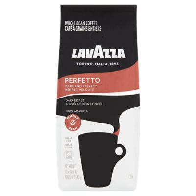 Lavazza Perfetto Dark Roast 100% Arabica Whole Bean Coffee, 12 oz