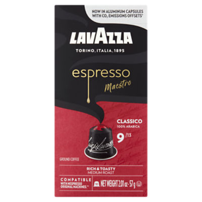 Lavazza Espresso Maestro Classico Medium Roast Ground Coffee, 10 count, 2.01 oz