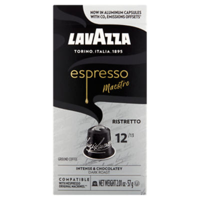 Lavazza Espresso Maestro Ristretto Dark Roast Ground Coffee, 10 count, 2.01 oz