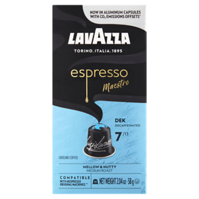 Lavazza Espresso Maestro Dek Decaffeinated Medium Roast Ground Coffee, 10 count, 2.04 oz